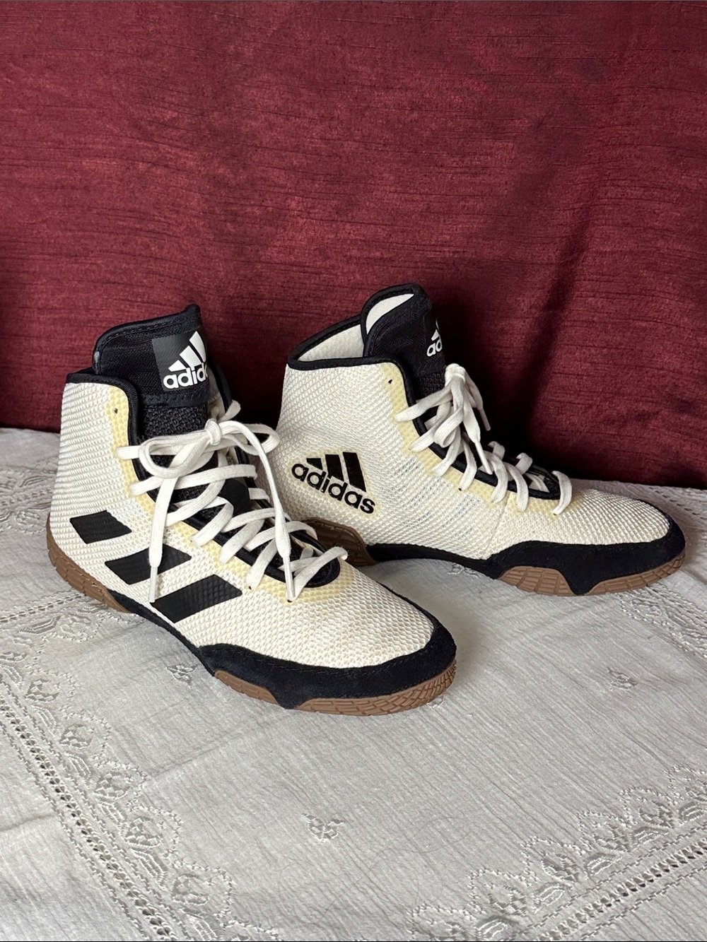 Adidas Tech Fall 2.0 Wrestling Shoes 5.5M / 7W White Black Gum 🤼🔥